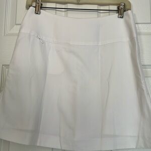 Tehama White Golf /Tennis Mini Skirt With Built In Short In A-line Silhouette 4